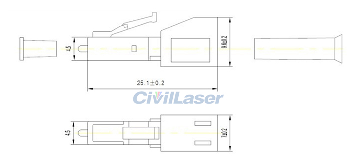 LC PC 단일 모드 Yin And Yang Type Fiber Optic Attenuator Accurate Attenuation